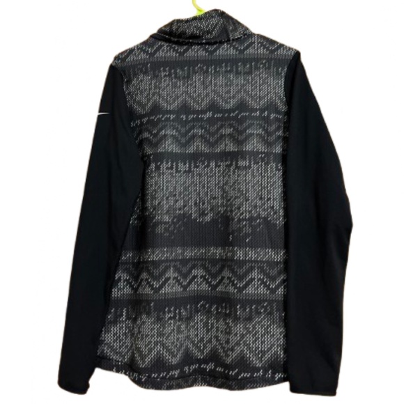 Nike PRO Women Black & White Athletic Turtleneck Shirt in Abstract Print Sz-XL - Picture 6 of 6